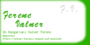 ferenc valner business card